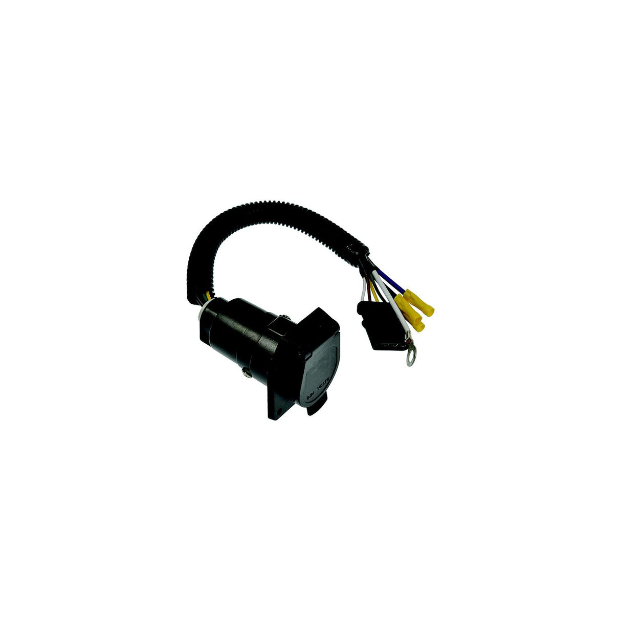 Pollak 4WF-600V 4-Way Flat to 7-Blade RV Type Adapter w/ Leads - 4WF-600V