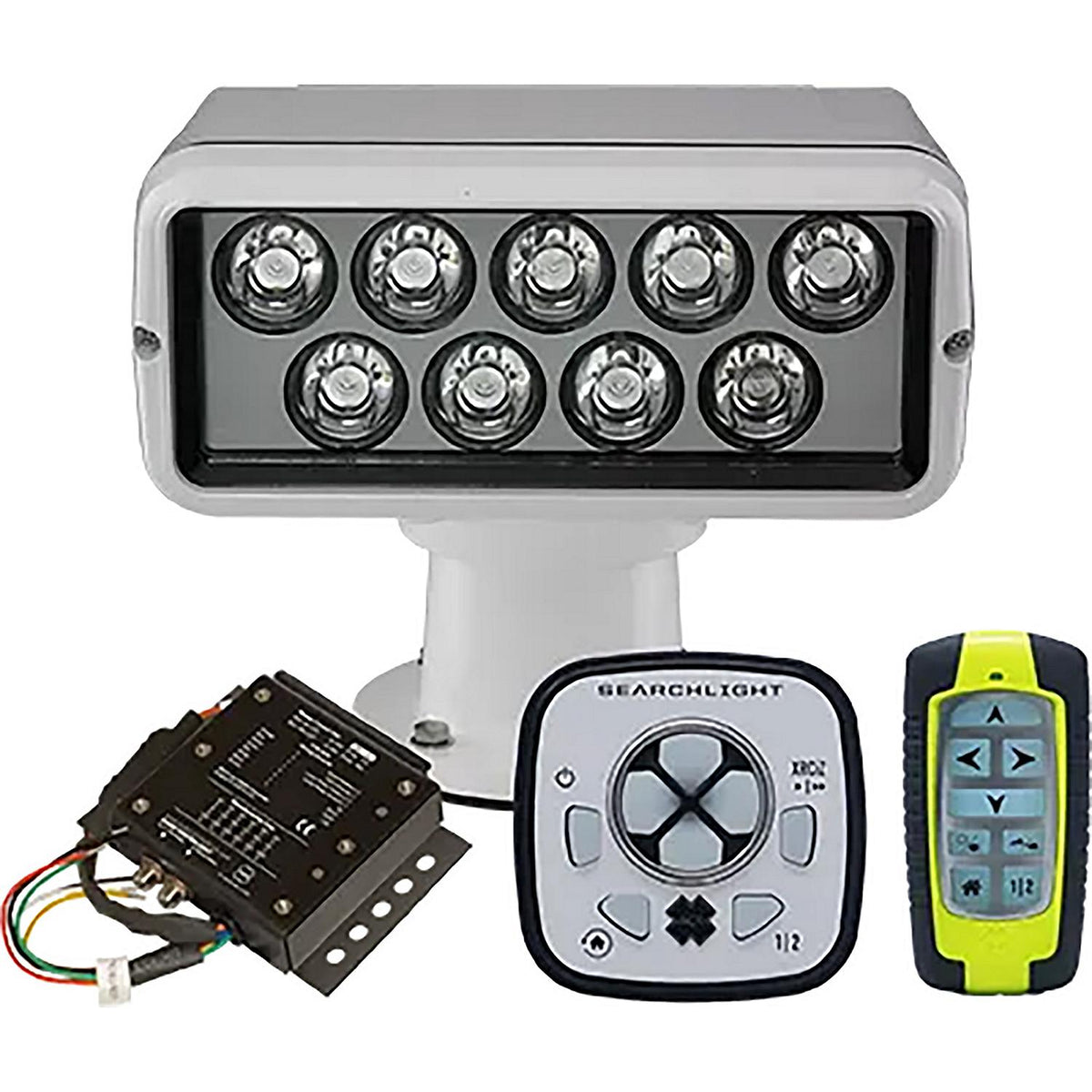ACR Electronics 1976 RCL-100 Led Remote Controlled Searchlight, Candle power:220000, White, URC-104 Master Controller, URP-103 Point Pad, URH-103 Handheld Wireless Remote, 8" H x 9" W x 8" D, 12-24V - image 1