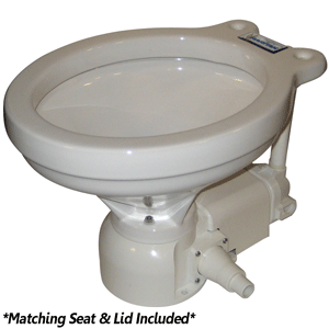 Raritan Sea Era QC Electric Toilet - Household Style - Integral Pump - Straight &amp; 90&deg; Discharge - 12v - 160HI012