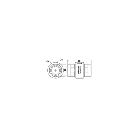Groco CV Bronze In-Line Check Valve - CV-200 - official GROCO product image 3