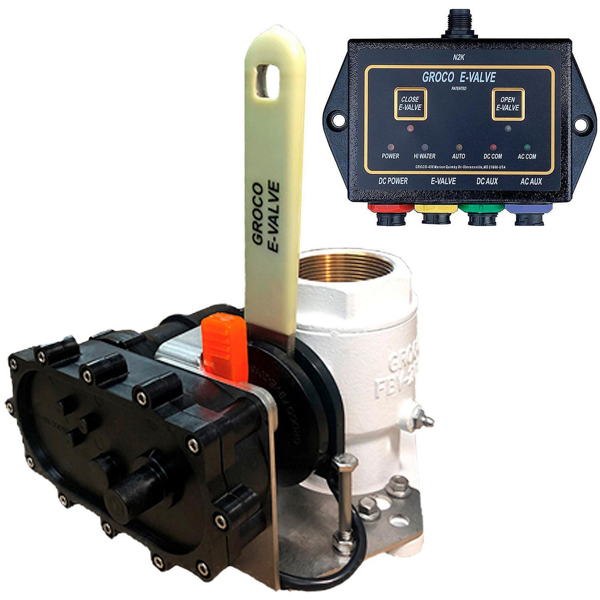 Groco FBVED200012V Motorized Bronze Seacock, 2 inch, 12V, NMEA-2000 Certified - image 2