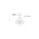 GROCO 1/2" 5-Port Tank Selector Valve [FV-550-L] - official GROCO product image 3