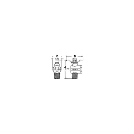 GROCO 1/2" NPT 90 Stainless Steel Fuel Valve [FV-590-S] - official GROCO product image 3