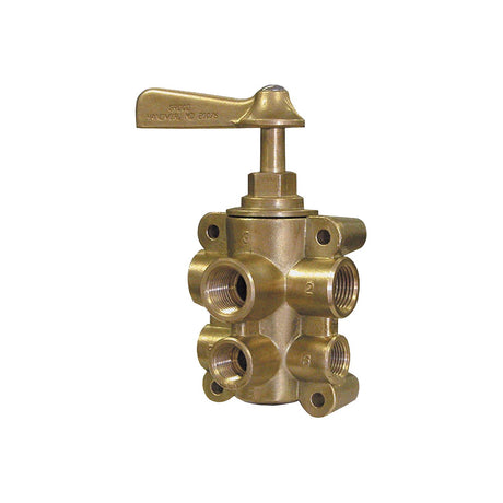 GROCO 6-Port NPT Bronze Fuel Valve 1/2" Main - 3/8" Return [FV-65038] - official GROCO product image 2