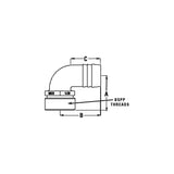 Groco Pipe-To-Hose Adapter, 90° - PTHC-112PD40 - official GROCO product image 2