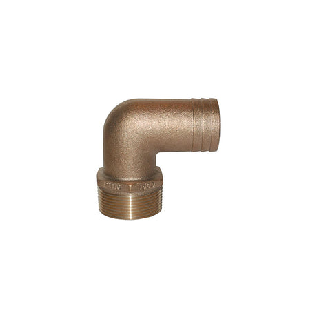 GROCO 1-1/4" NPT x 1-1/4" ID Bronze 90 Degree Pipe to Hose Fitting Standard Flow Elbow [PTHC-1250] - official GROCO product image 2