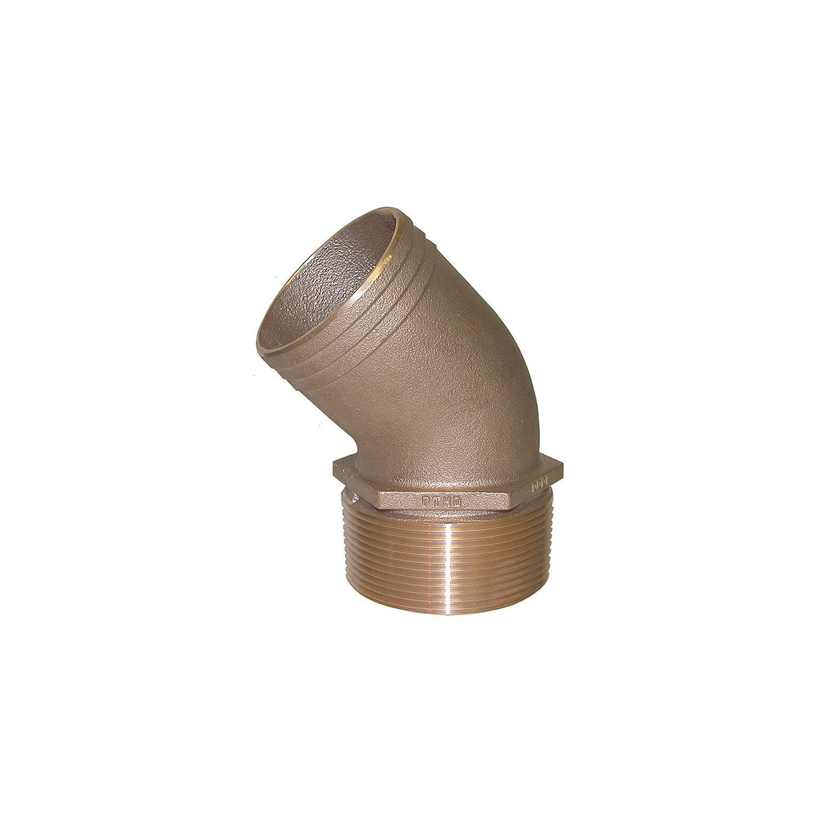 GROCO 1-1/2" NPT Bronze 45 Degree Pipe to 1-1/2" Hose [PTHD-1500] - official GROCO product image 2