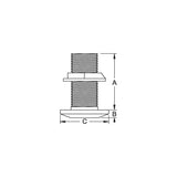 Groco 1-1/2" Thru-Hull With Nut - TH-150-W - official GROCO product image 2