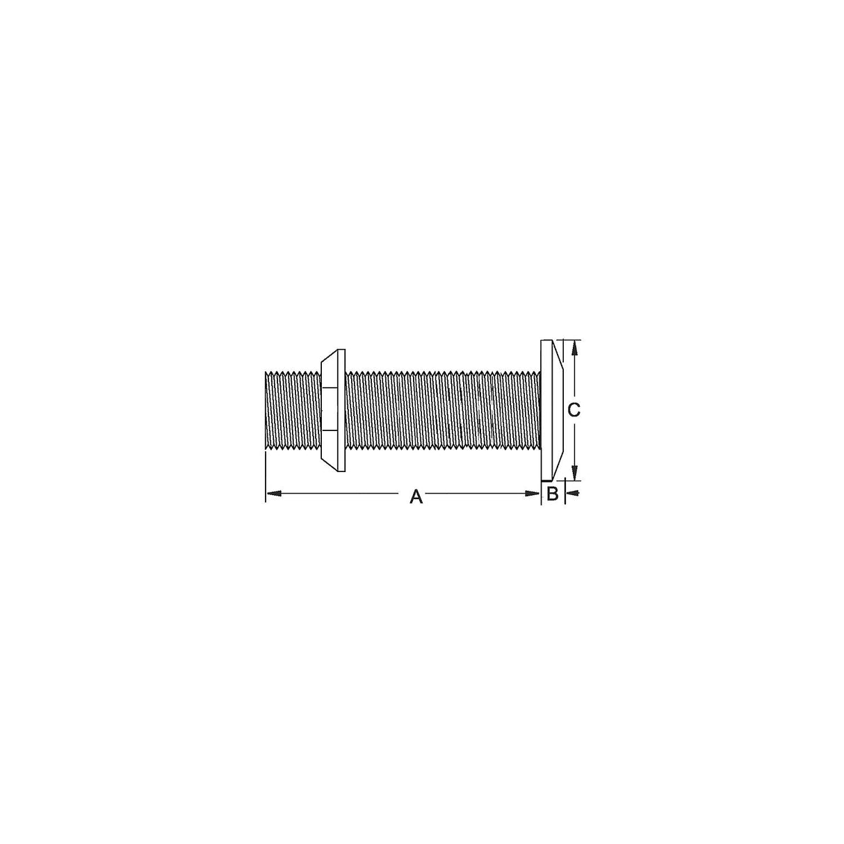 GROCO 2" Bronze Extra Long Thru-Hull Fitting w/Nut [THXL-2000-W] - official GROCO product image 3