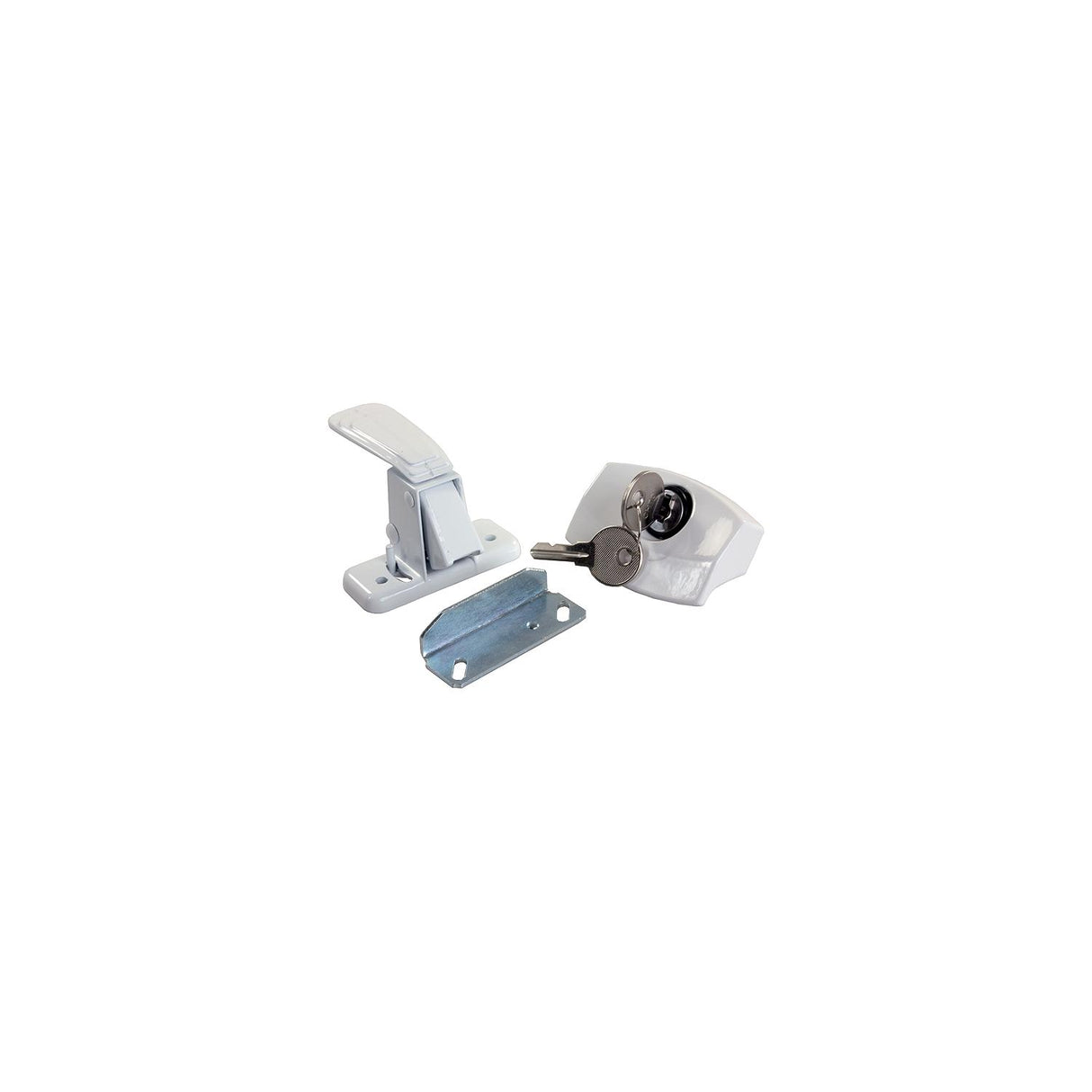 JR Products Black Locking L-Handle, White - 11685 - image 1