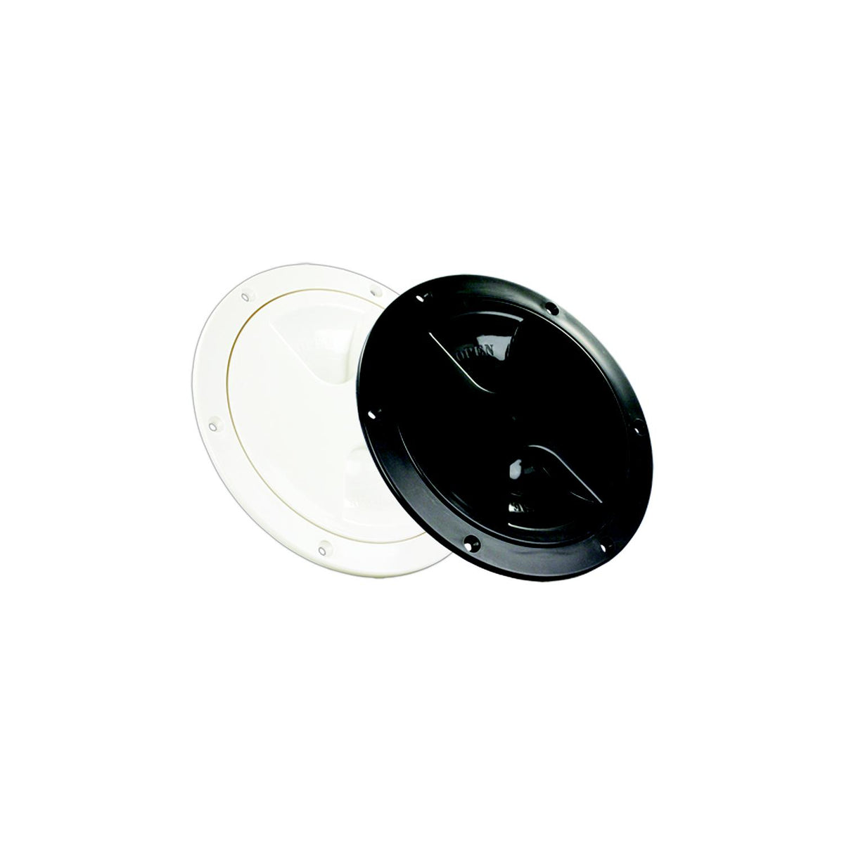 JR Products 4" Access/Deck Plate, Black - 31015 - image 1