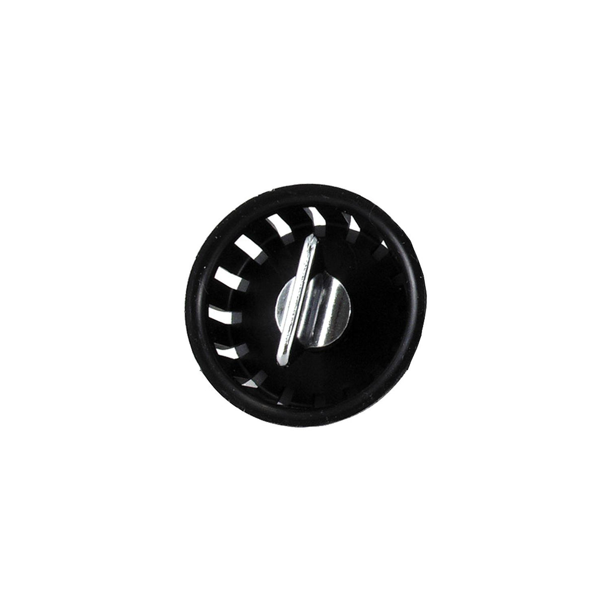 JR Products 9491300062 Threaded Plastic Strainer Basket, Black/Chrome - image 1