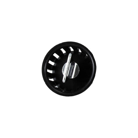 JR Products 9491300062 Threaded Plastic Strainer Basket, Black/Chrome - image 1