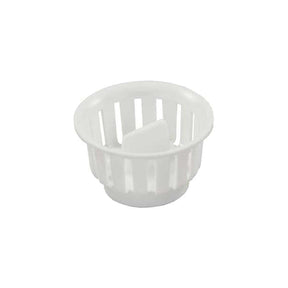 JR Products 95045 Threaded Plastic Strainer Basket, White - image 1