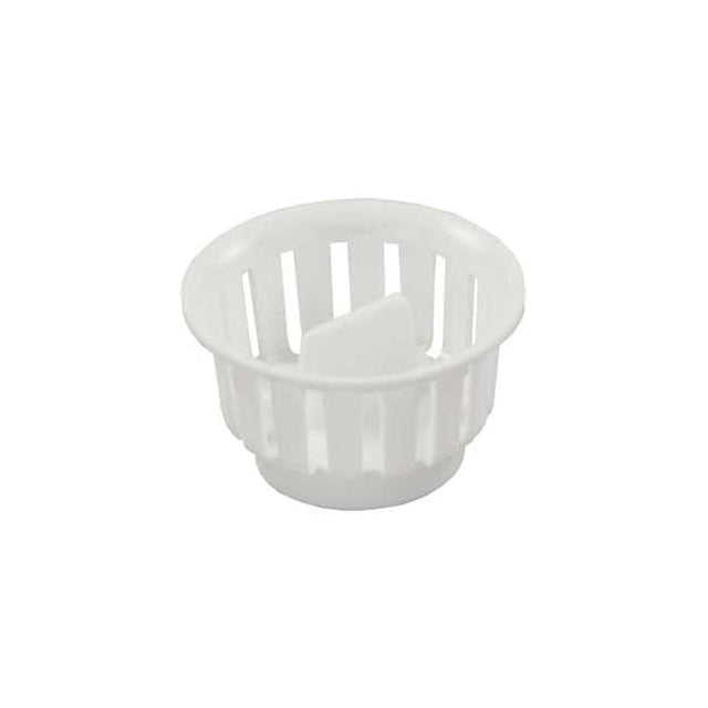 JR Products 95045 Threaded Plastic Strainer Basket, White - image 1