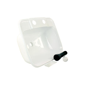 JR Products 95351 White Molded RV Lavatory Bathroom Sink - image 1