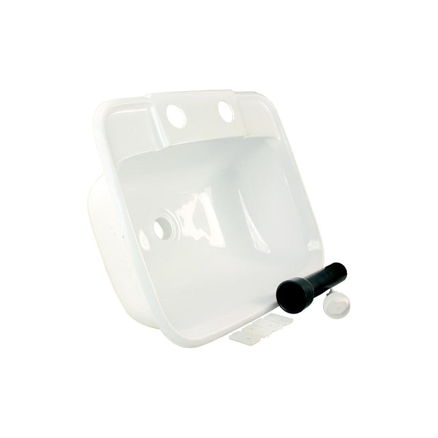 JR Products 95351 White Molded RV Lavatory Bathroom Sink - image 1