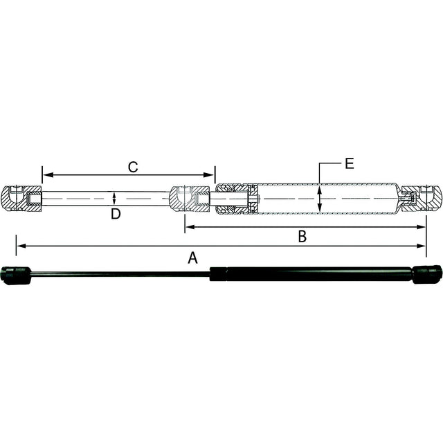 JR Products Hardline Black Nitride Shaft Gas Spring - GSNI-2600-100 - image 1