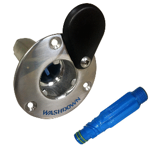 Jabsco Stainless Steel Quick-Release Hose Deck Mount Fitting &amp; Hose Adapter - 31911-0000