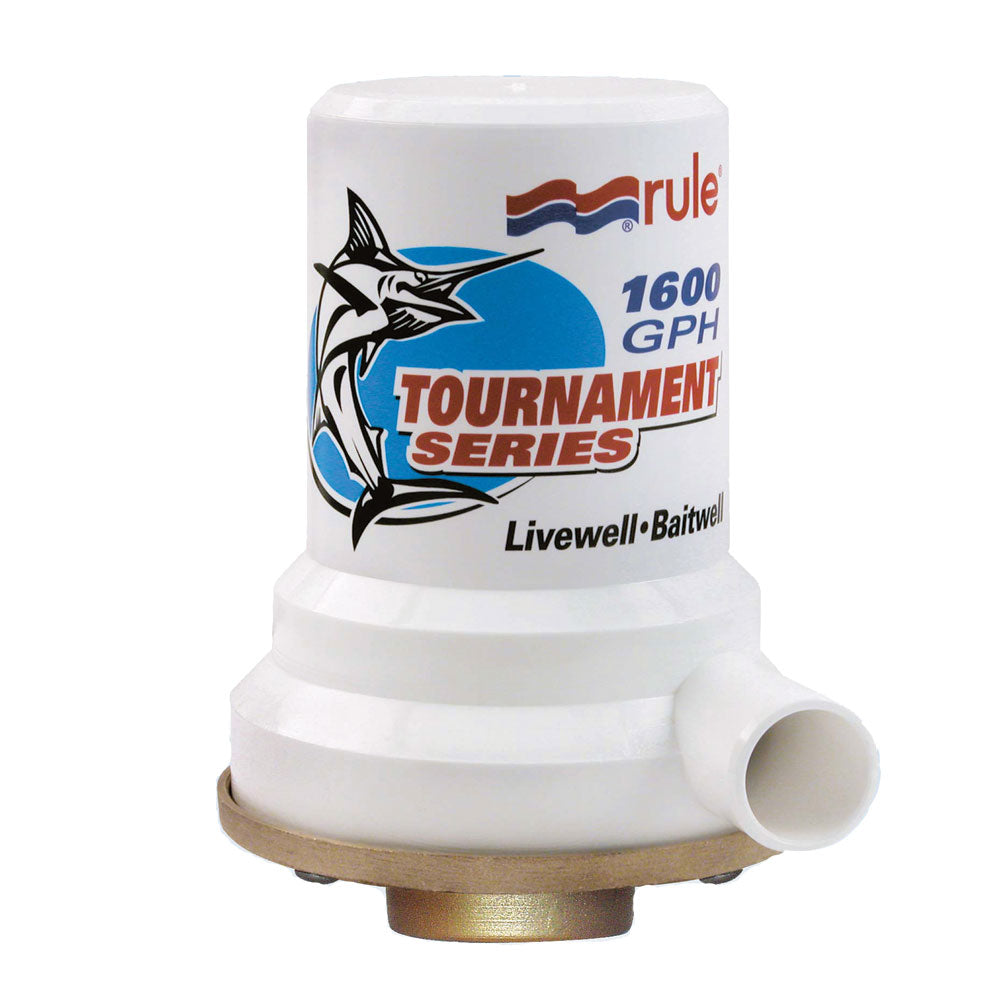 Bomba Livewell de 1600 GPH con base de bronce Rule Tournament Series [209B]