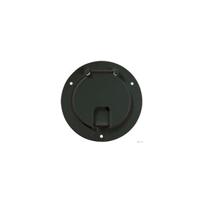 RV Designer Deluxe Cable Hatch Round Black Finish-- 5.2" x 2.6" (Replaceable Lid) - B113 - image 1