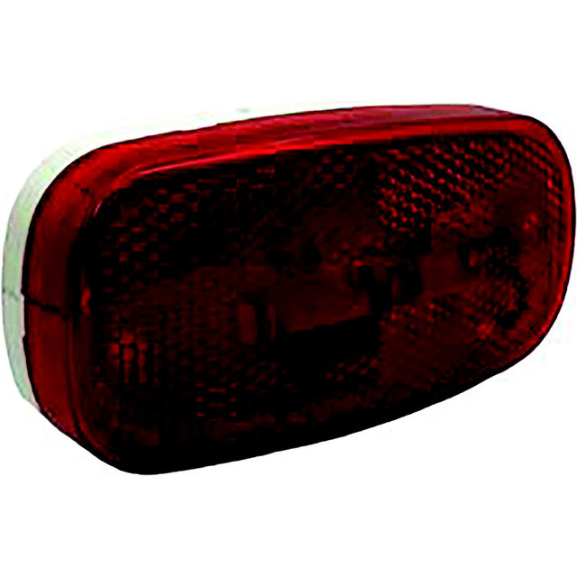 RV Designer L907 Oblong Reflex Incandescent Marker Light White Base, Red - image 1