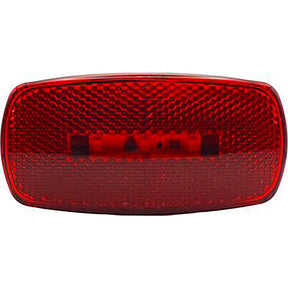 RV Designer L914 Oblong Reflex LED Marker Light, Red, Black base - image 1