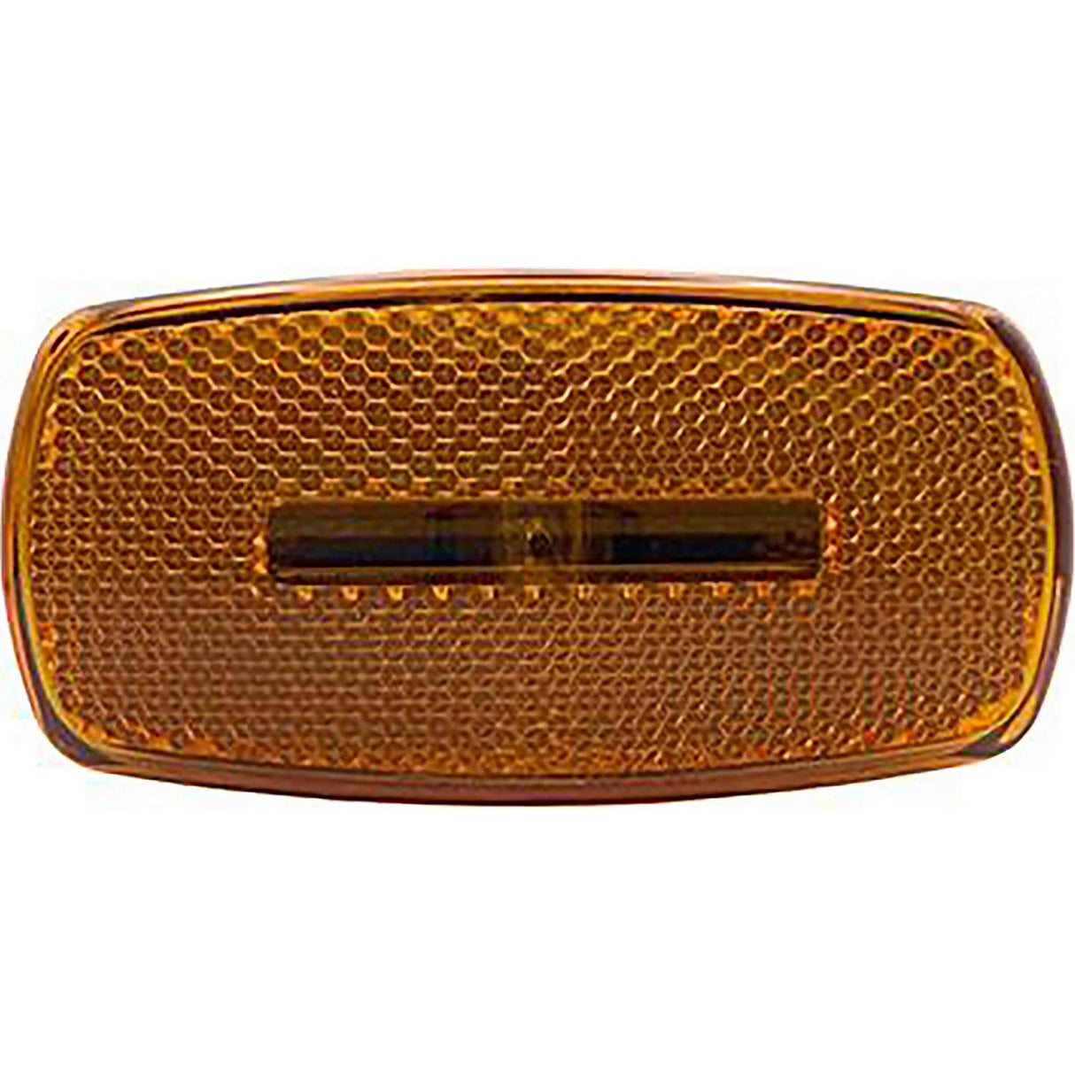 RV Designer L916 Oblong Reflex Incandescent Marker Light, Black Base, Amber - image 1