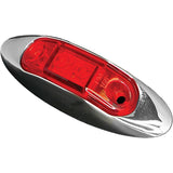 RV Designer L933 Oblong with Chrome Bezel LED Marker Light, Red, 3.95" X 1.35" - image 2