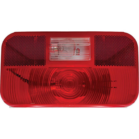 RV Designer L971 Incandescent Rectangular License Light & Bracket & Back Up With Reflex, Red, 8.5625" X 4.625" - image 1