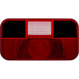 RV Designer L974 Replacement Lens for Incand. Rectangular Tail Light with Reflex & Back-up Light, Red - image 1