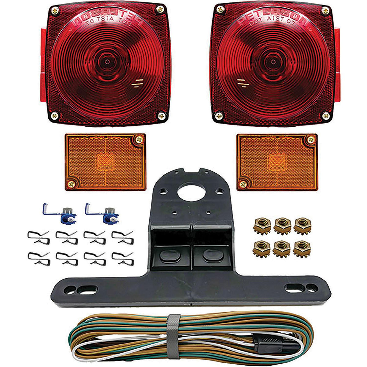 RV Designer L990 Rear Trailer Light Kit, Under 80" Complete Kit, Red, White & Amber, 4.75" X 4.50" - image 1