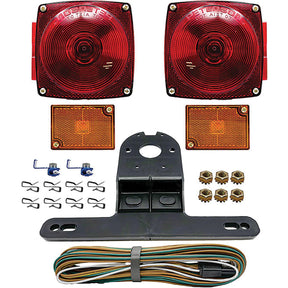 RV Designer L990 Rear Trailer Light Kit, Under 80" Complete Kit, Red, White & Amber, 4.75" X 4.50" - image 1