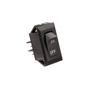 RV Designer Black Rocker Switch w/Silver text, 10 A, On/Off - SPST - Cut-Out .550" x 1.125" - S269 - image 1