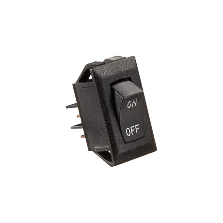 RV Designer Black Rocker Switch w/Silver text, 10 A, On/Off - SPST - Cut-Out .550" x 1.125" - S269 - image 1