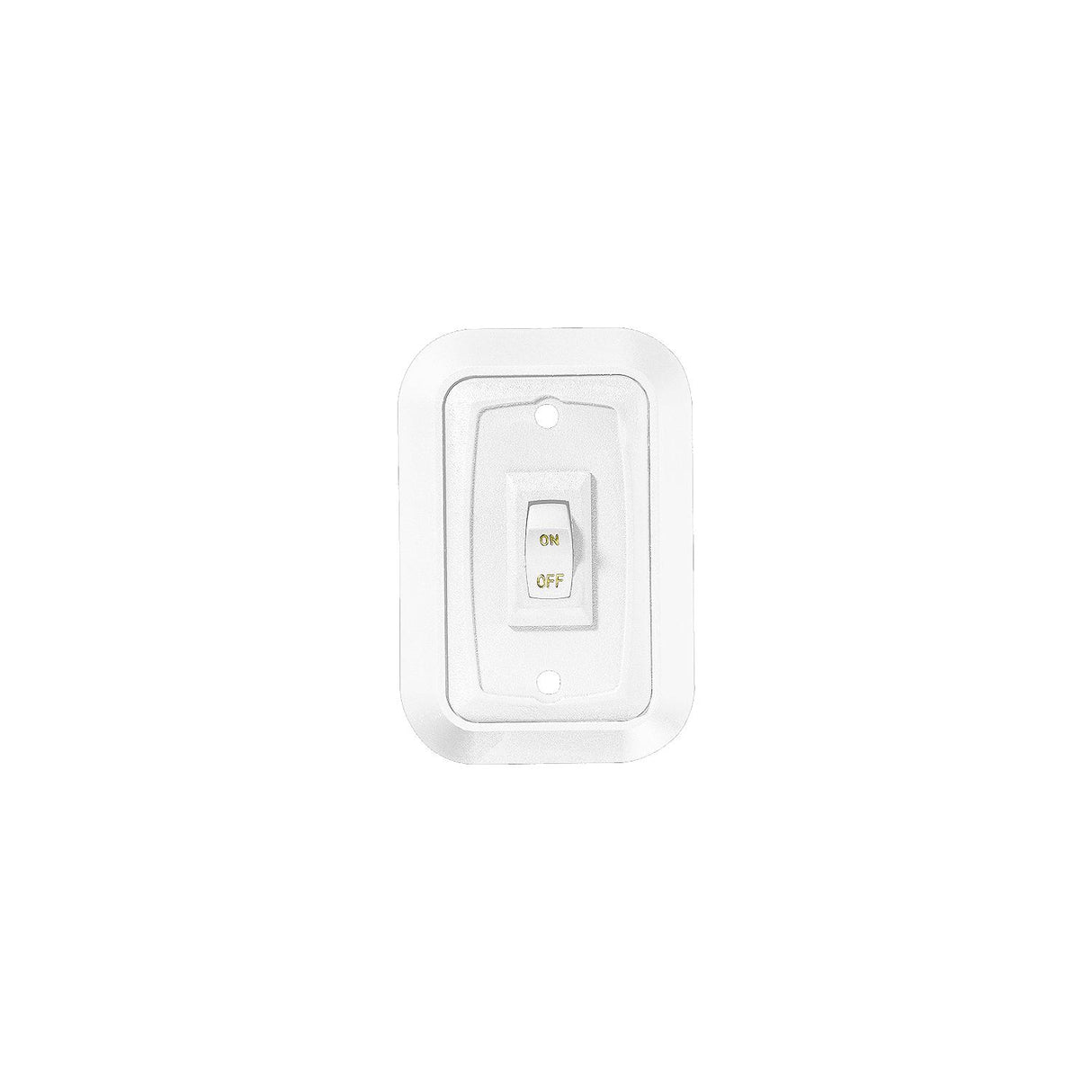 RV Designer Wall Plate Switch, White, Single, 3.53" x 2.39", On/Off - SPST - Includes Raised Bezel, Plate and Switch - S653 - image 1