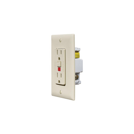 RV Designer Ivory Dual GFCI Outlet w/Cover-Plate - S803