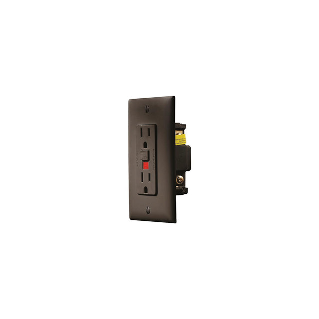 RV Designer Black Dual GFCI Outlet w/Cover-Plate - S807 - image 1