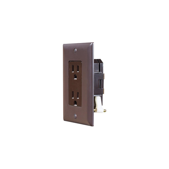 RV Designer "Self Contained" Brown Dual Outlet w/Cover-Plate - S815 - image 1
