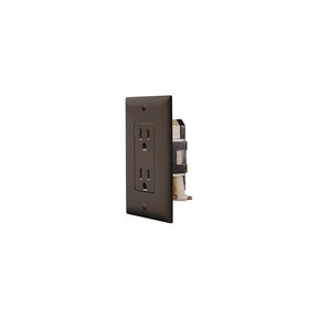 RV Designer "Self Contained" Black Dual Outlet w/Cover-Plate - S817 - image 1