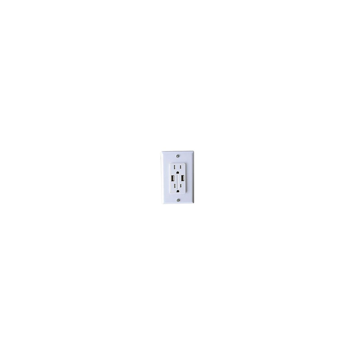 RV Designer AC Dual Outlet with Cover & 2 USB Charge Ports, White - S850 - image 1