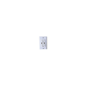 RV Designer AC Dual Outlet with Cover & 2 USB Charge Ports, White - S850 - image 1