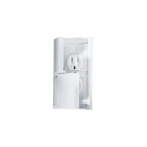 RV Designer Weatherproof White Dual Outlet w/ Snap Cover-Plate - S905 - image 1