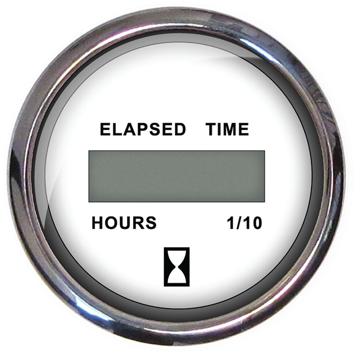 Faria Chesapeake White Stainless Steel Gauges - Hourmeter (Digital) - 13815 - image 1