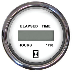 Faria Chesapeake White Stainless Steel Gauges - Hourmeter (Digital) - 13815 - image 1