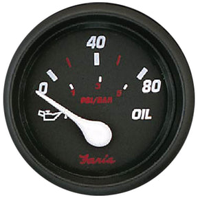 Faria Professional Red Gauges - Oil Pressure Gauge (80 PSI) - 14602 - image 1