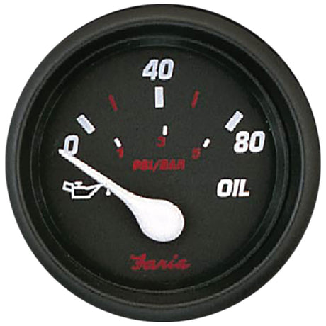 Faria Professional Red Gauges - Oil Pressure Gauge (80 PSI) - 14602 - image 1