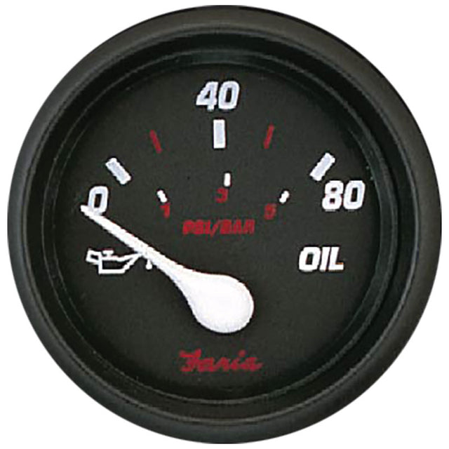 Faria Professional Red Gauges - Oil Pressure Gauge (80 PSI) - 14602 - image 1