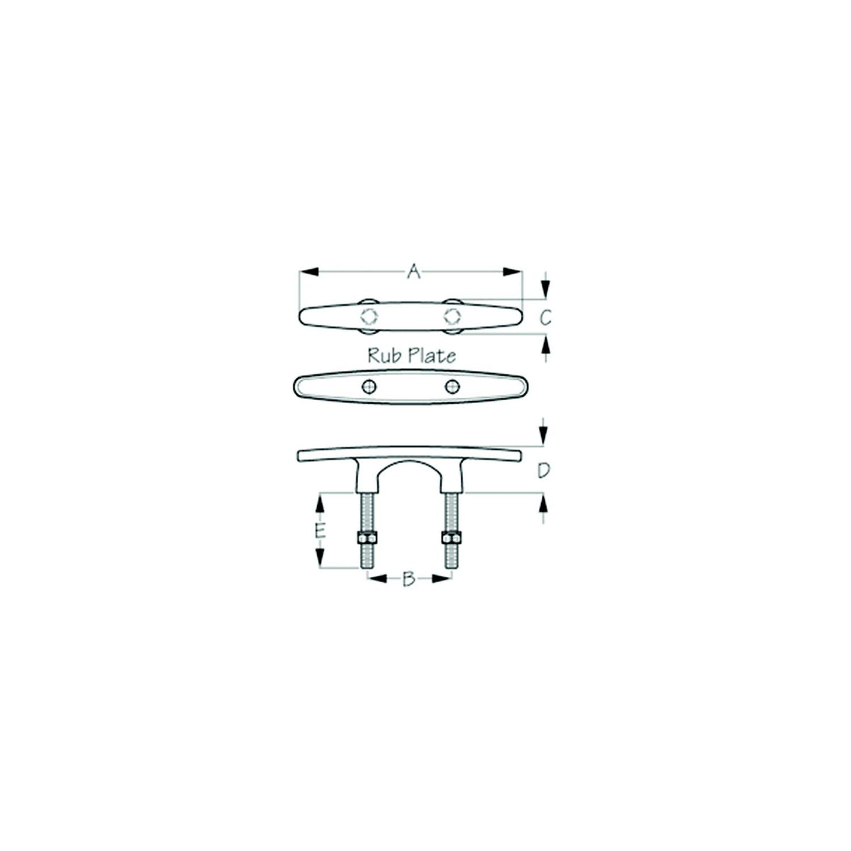 Sea-Dog Line 041856 Arch Stud Mount Stainless Steel Cleat, 6" - image 2
