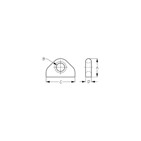 Sea-Dog Line Seadog Weldable Bow Eye, Cast Aluminum - 79710
